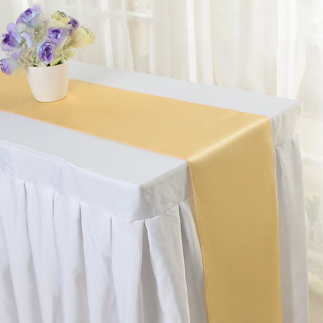 Satin Table Runner 12"x110" Champagne - YauSpark
