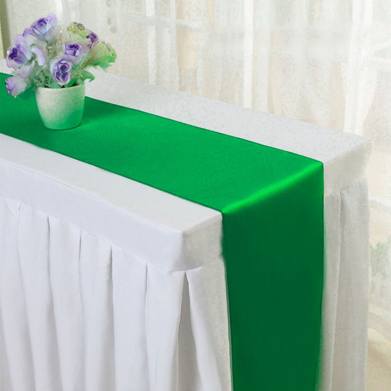 Satin Table Runner 12"x110" Emerald Green - YauSpark