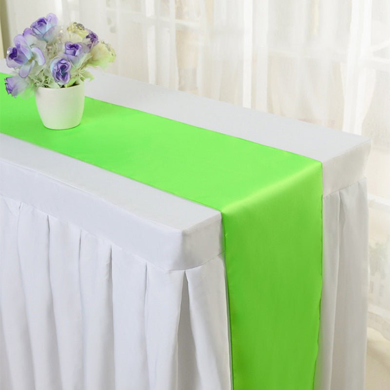 Satin Table Runner 12"x110" Fruit Green - YauSpark