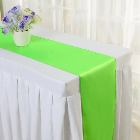 Satin Table Runner 12"x110" Fruit Green - YauSpark