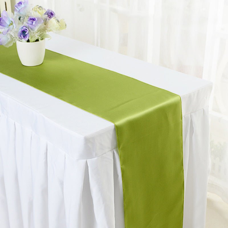 Satin Table Runner 12"x110" Grass Green - YauSpark