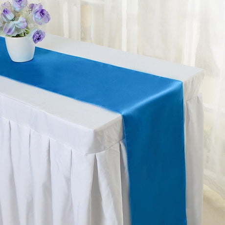 Satin Table Runner 12"x110" Lake blue - YauSpark