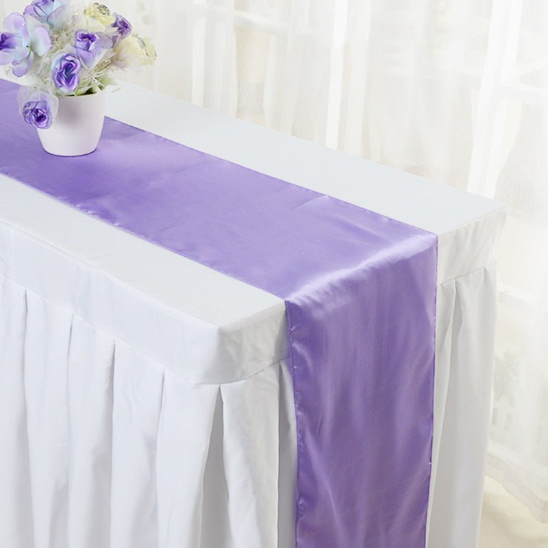 Satin Table Runner 12"x110" Light Purple - YauSpark