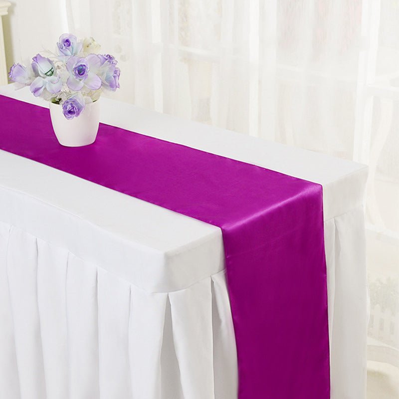 Satin Table Runner 12"x110" Purple Red - YauSpark