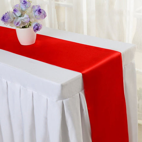 Satin Table Runner 12"x110" Red - YauSpark