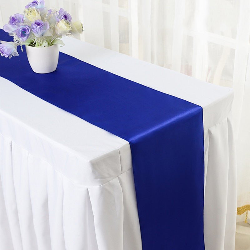 Satin Table Runner 12"x110" Royal Blue - YauSpark