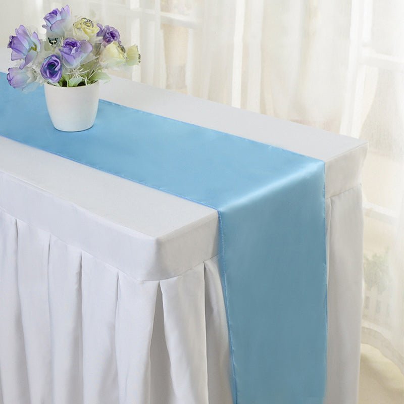 Satin Table Runner 12"x110" Sky Blue - YauSpark