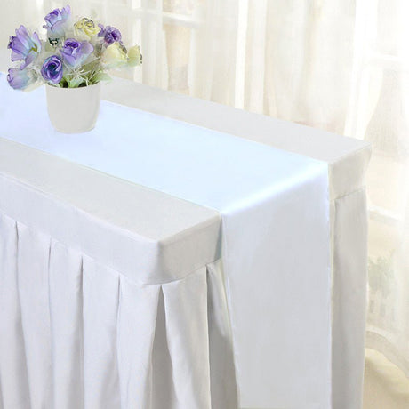 Satin Table Runner 12"x110" White - YauSpark