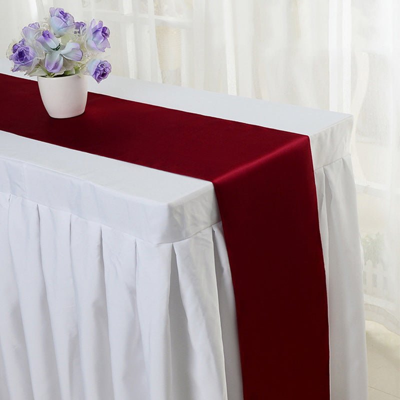 Satin Table Runner 12"x110" Wine Red - YauSpark