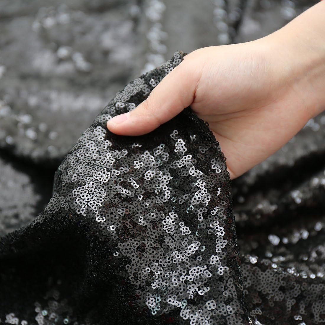 Sequin Fabric Bolt 51"x4 Yards Black - YauSpark