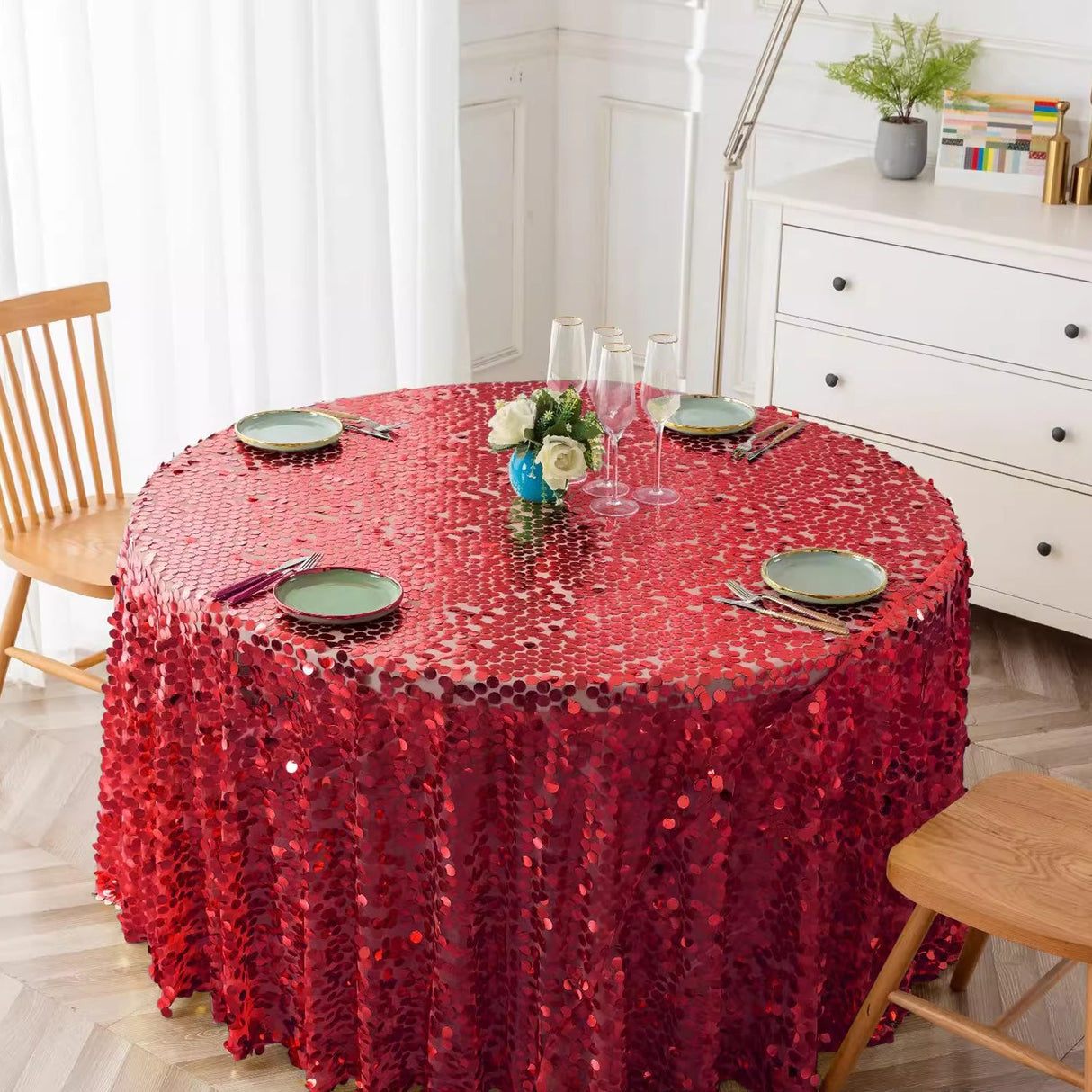 Sequin Round Tablecloth 120" - YauSpark