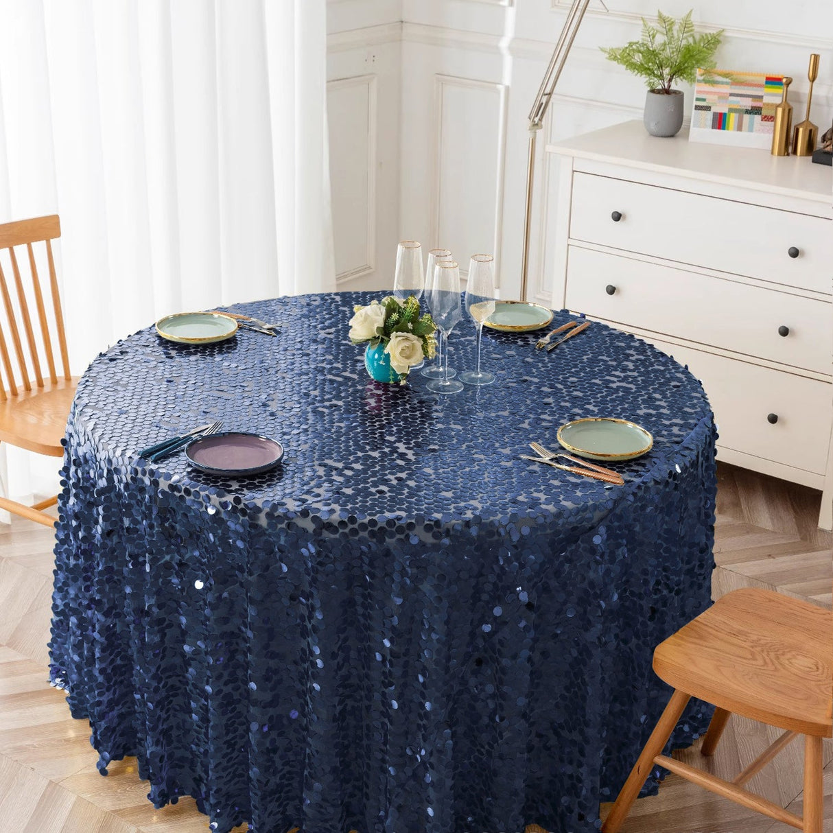 Sequin Round Tablecloth 120" - YauSpark