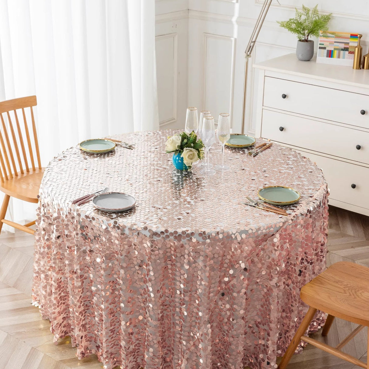 Sequin Round Tablecloth 120" - YauSpark