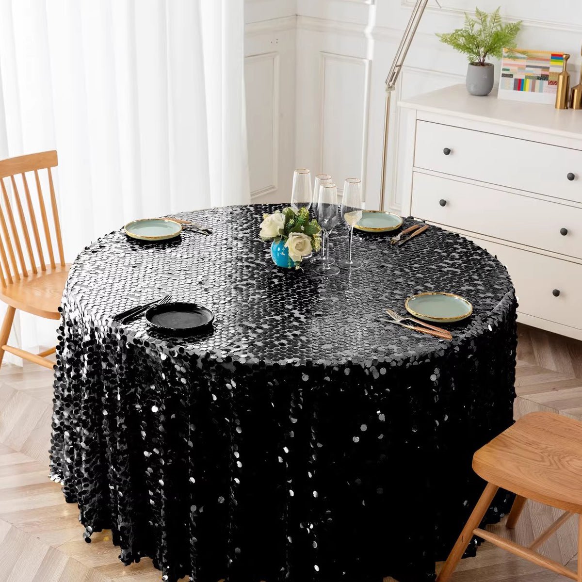 Sequin Round Tablecloth 120" - YauSpark
