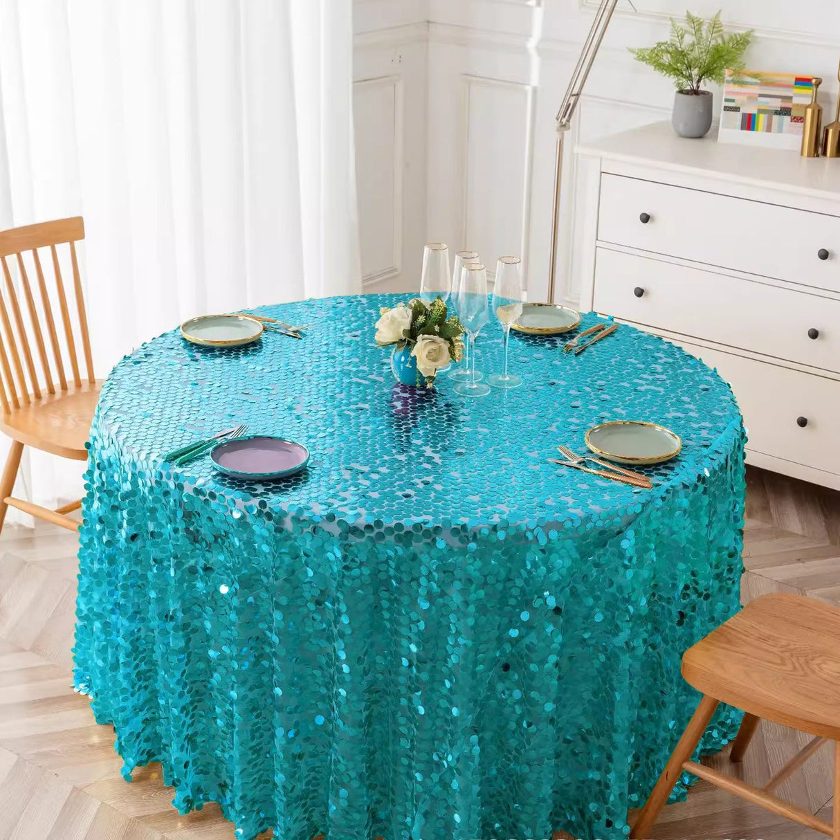 Sequin Round Tablecloth 120" - YauSpark