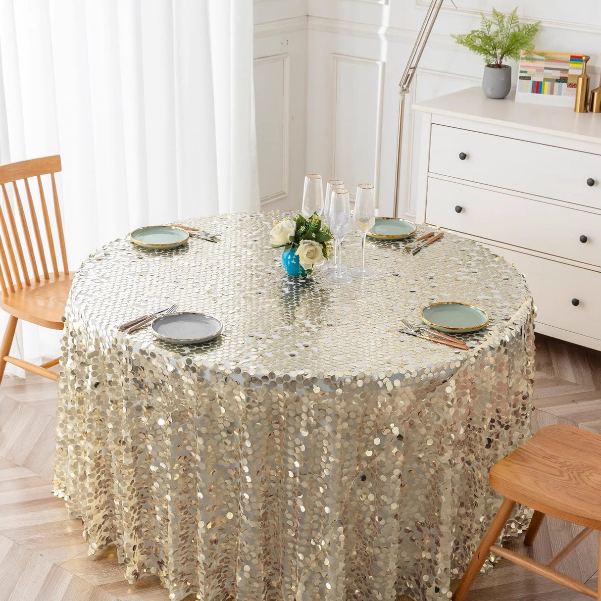 Sequin Round Tablecloth 120" - YauSpark