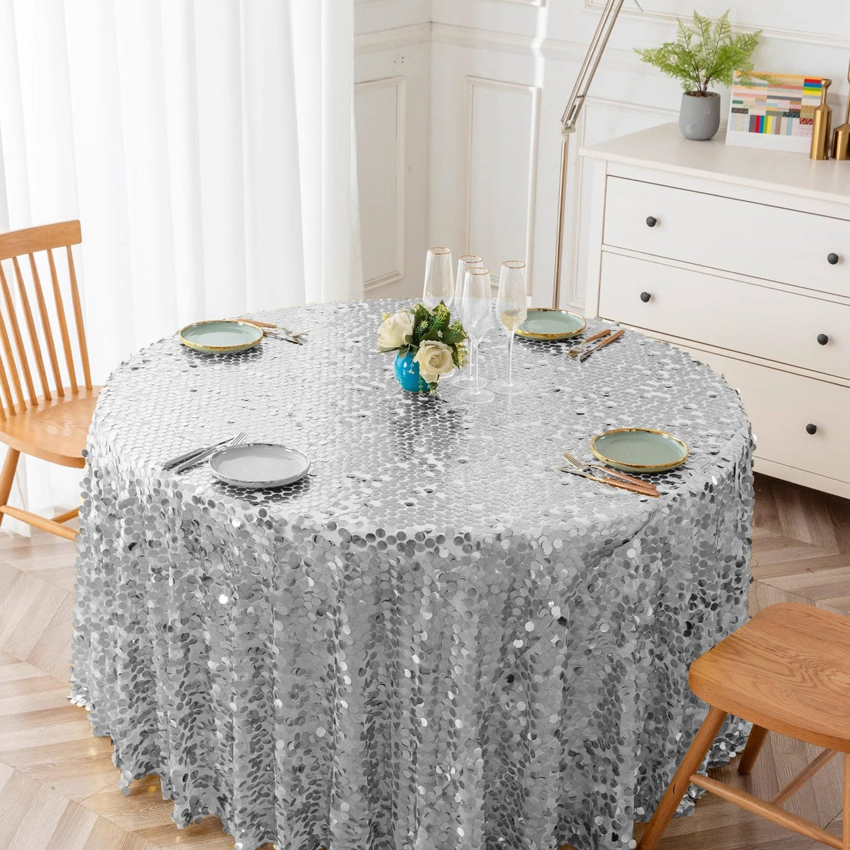 Sequin Round Tablecloth 120" - YauSpark
