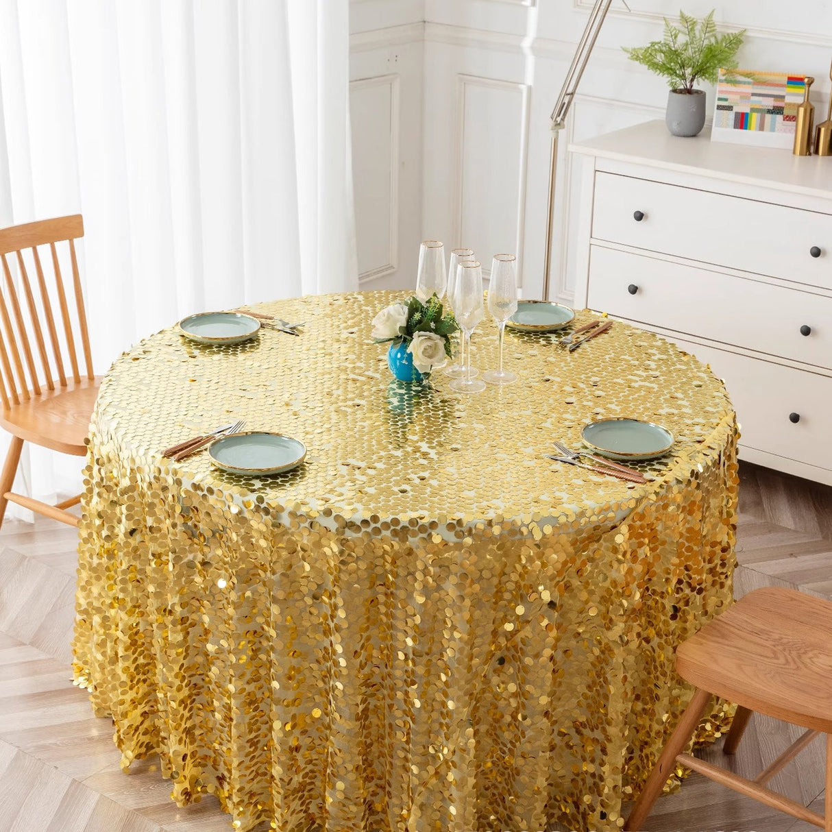 Sequin Round Tablecloth 120" - YauSpark