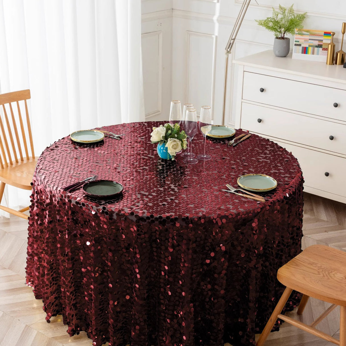 Sequin Round Tablecloth 120" - YauSpark