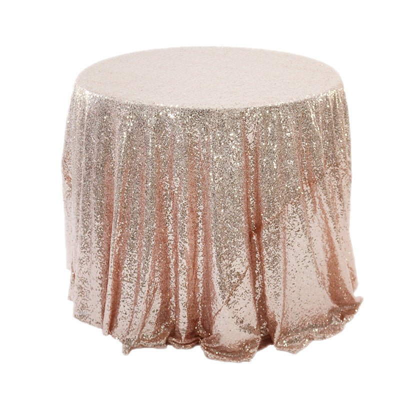 Sequin Round Tablecloth 132" Rose Gold - YauSpark