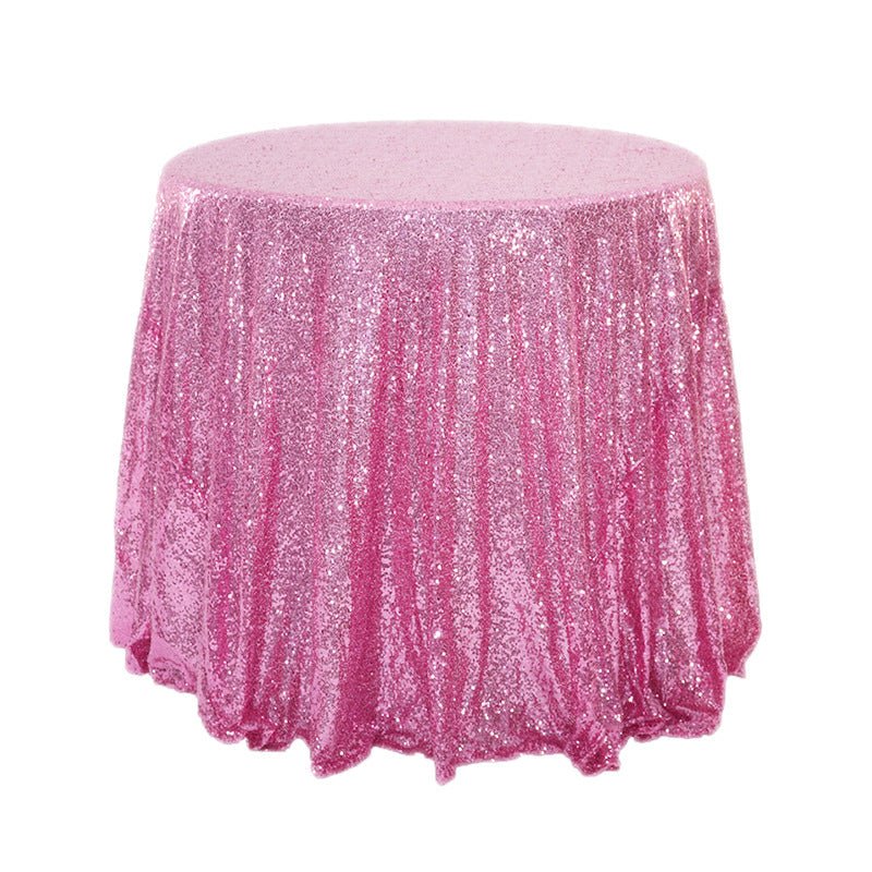 Sequin Round Tablecloth 132" Rose Pink - YauSpark