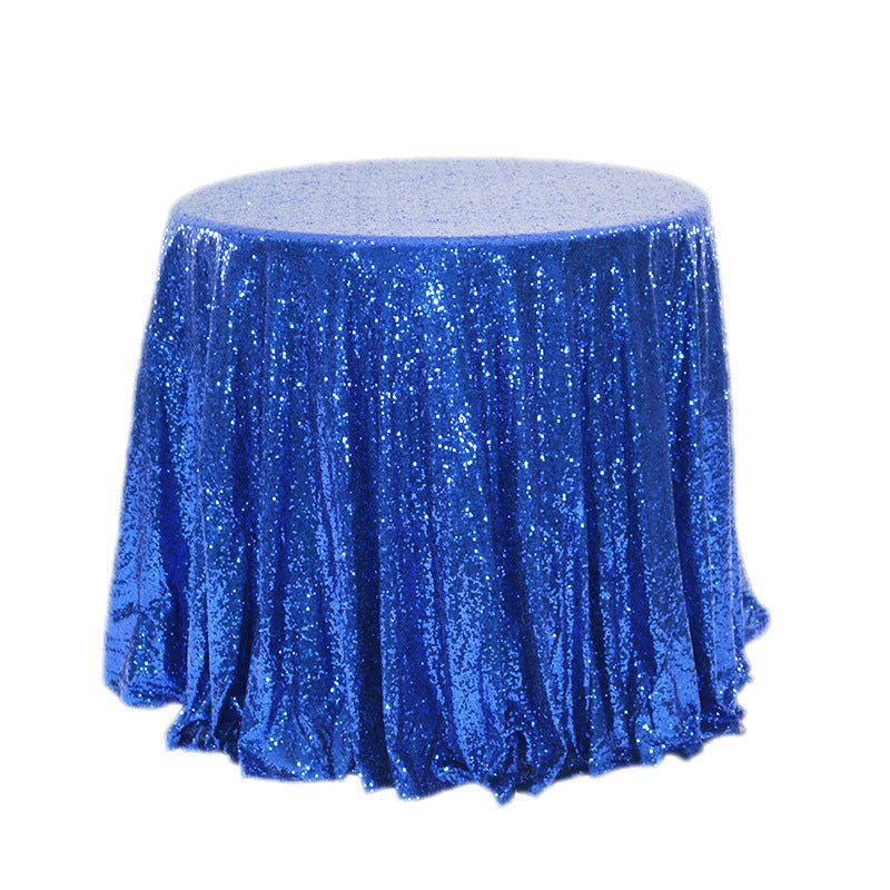 Sequin Round Tablecloth 132" Royal Blue - YauSpark