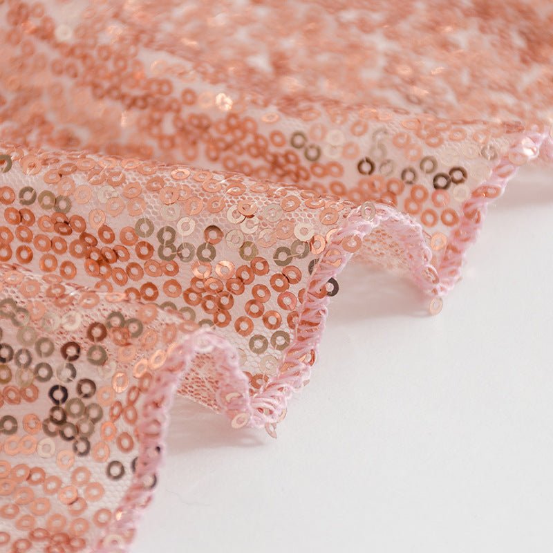 Sequin Round Tablecloth 132" Sky Blue - YauSpark