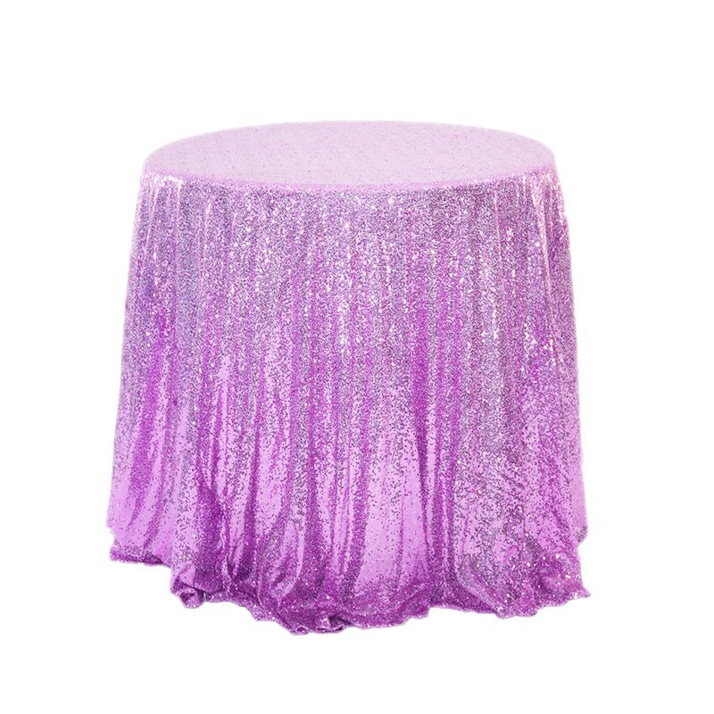 Sequin Round Tablecloth 132" Violet - YauSpark
