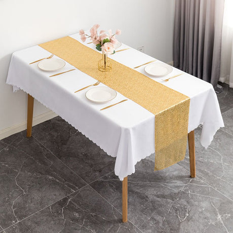 Sequin Table Runner 12" x 110" Gold - YauSpark