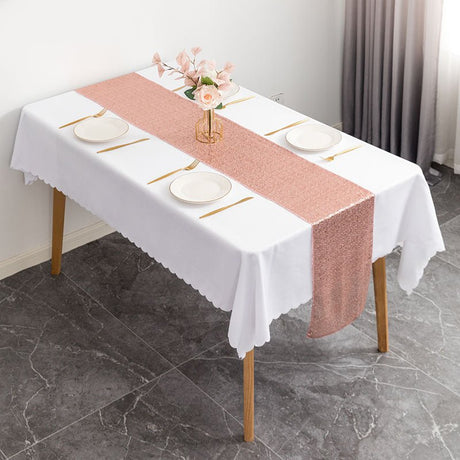 Sequin Table Runner 12" x 110" Rose Gold - YauSpark