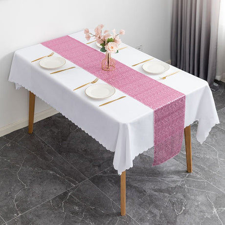 Sequin Table Runner 12" x 110" Rose Pink - YauSpark