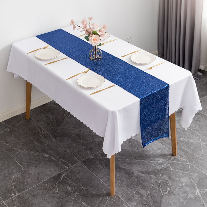 Sequin Table Runner 12" x 110" Royal Blue - YauSpark