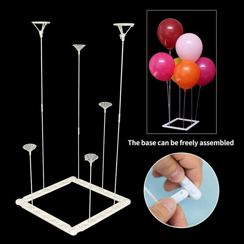Set Of 2 White Plastic Balloon Column Stand Kit With Interlocking Base - YauSpark