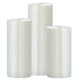 Set of 3 White Foldable Roman Paper Pillars for Parties 24“ 32” 40" - YauSpark