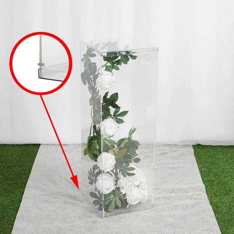 Set of 4 Clear Acrylic Pedestal Risers Transparent Display Boxes - YauSpark