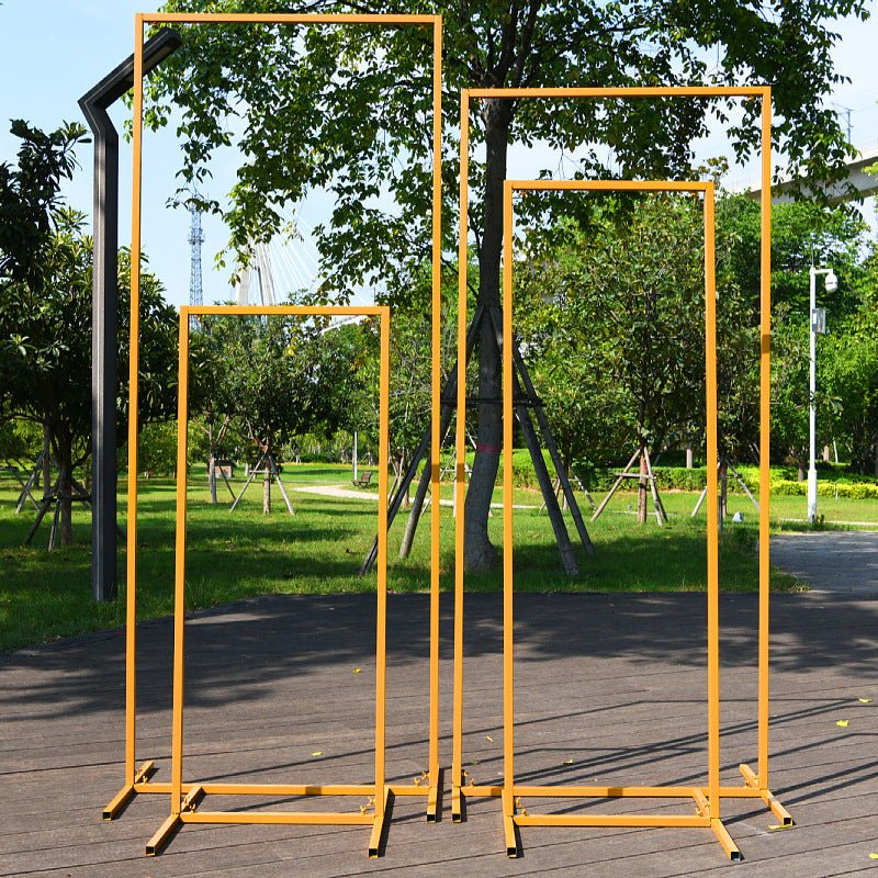 Set of 4 Gold Metal Frame Wedding Arch, Rectangular Backdrop Stand, Floral Display Frame 3.9ft, 4.9ft, 5.9ft, 6.5ft - YauSpark