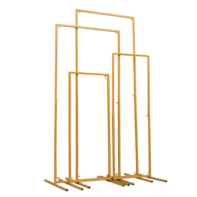 Set of 4 Gold Metal Frame Wedding Arch, Rectangular Backdrop Stand, Floral Display Frame 3.9ft, 4.9ft, 5.9ft, 6.5ft - YauSpark
