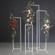 Set of 4 Slim White Metal Wedding Arches 3.6ft - 6.6ft Rectangular Backdrop Stands - Floral Display Frames - YauSpark