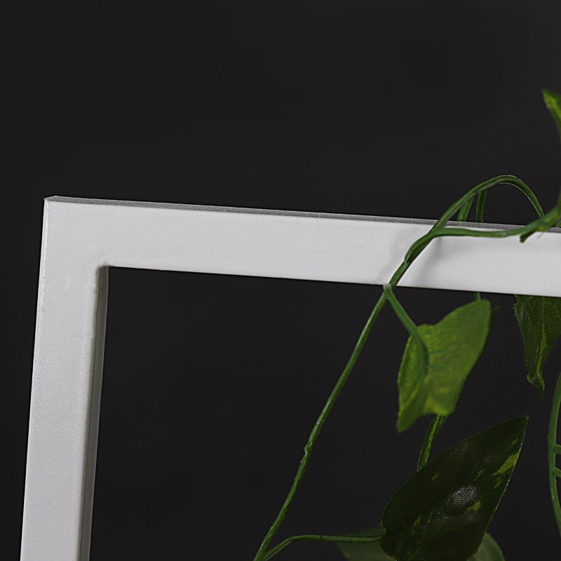 Set of 4 Slim White Metal Wedding Arches 3.6ft - 6.6ft Rectangular Backdrop Stands - Floral Display Frames - YauSpark