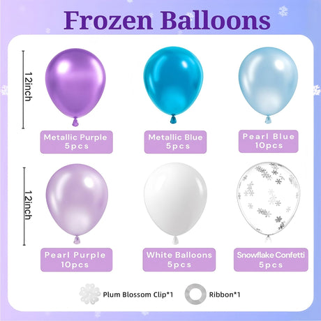 Set of 40 Blue Purple Party Balloon Kit 12" - YauSpark