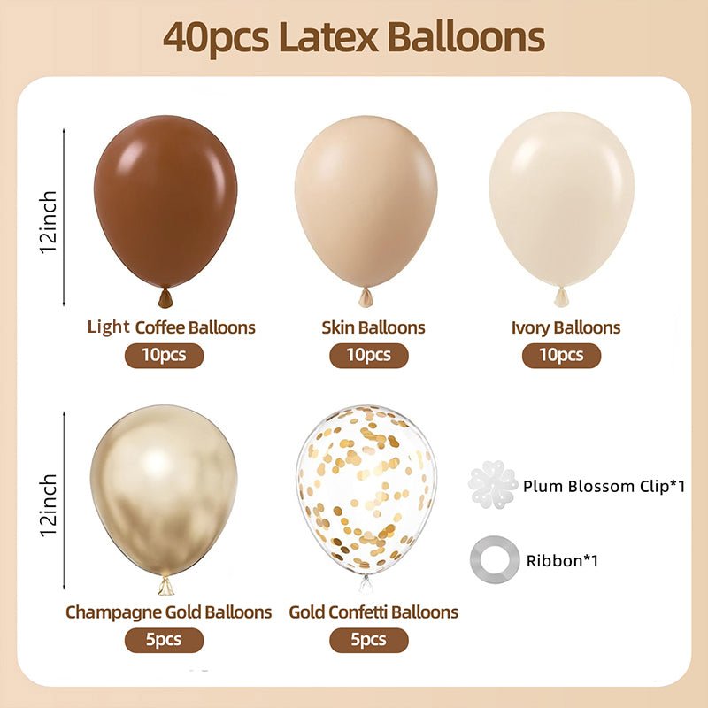 Set of 40 Coffee Party Balloon Kit 12" - YauSpark