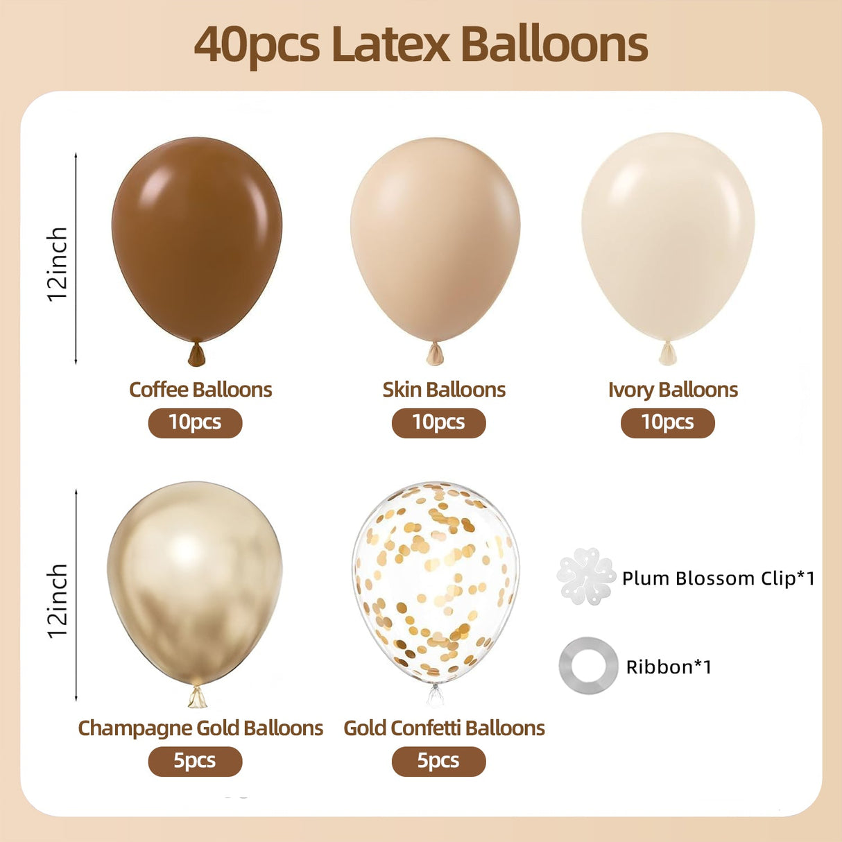Set of 40 Coffee Party Balloon Kit 12" - YauSpark