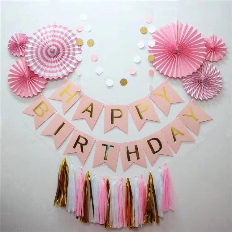 Set of 6 Black Hanging Paper Fan Decorations 8", 12", 16" - YauSpark