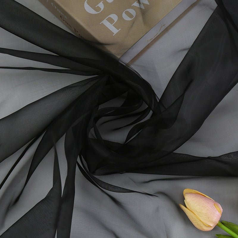 Sheer Organza Fabric Bolt, DIY Craft Fabric Roll 59"x40 Yards Black - YauSpark