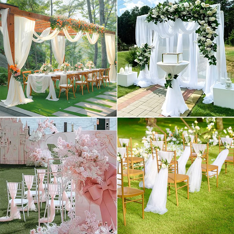 Sheer Organza Fabric Bolt, DIY Craft Fabric Roll 59"x40 Yards Champagne - YauSpark