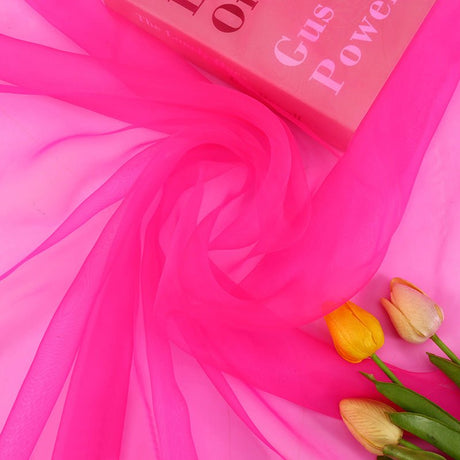 Sheer Organza Fabric Bolt, DIY Craft Fabric Roll 59"x40 Yards Dark Pink - YauSpark