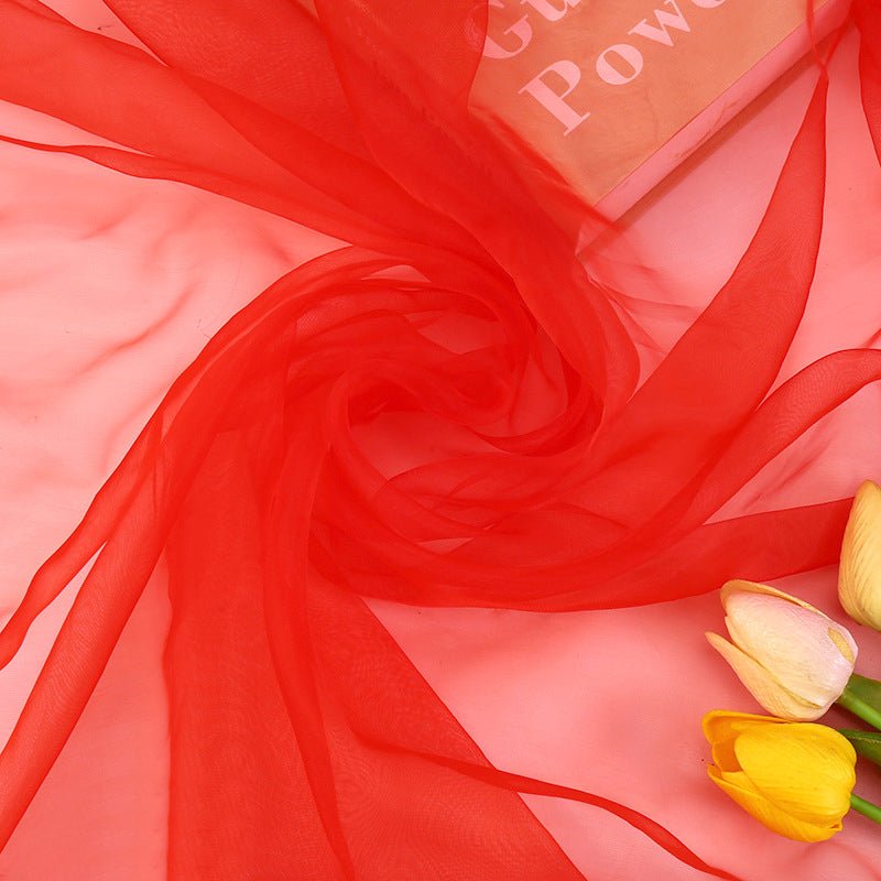 Sheer Organza Fabric Bolt, DIY Craft Fabric Roll 59"x40 Yards Red - YauSpark