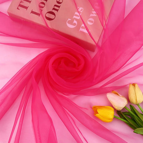 Sheer Organza Fabric Bolt, DIY Craft Fabric Roll 59"x40 Yards Rose Red - YauSpark