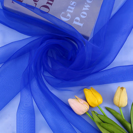 Sheer Organza Fabric Bolt, DIY Craft Fabric Roll 59"x40 Yards Royal Blue - YauSpark