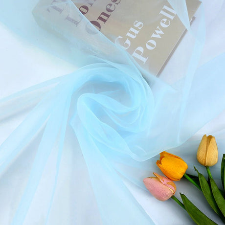 Sheer Organza Fabric Bolt, DIY Craft Fabric Roll 59"x40 Yards Sky Blue - YauSpark